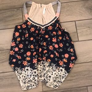 xhilaration floral tank top blouse S
